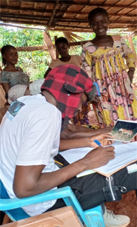Community survey in a village, with species identification cards